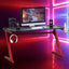 Maplin Plus Large Computer Gaming Desk with Cup Holder & Headphone Hook - Red/Black