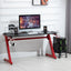 Maplin Plus Computer Gaming Desk with Cup Holder & Headphone Hook - Red/Black - maplin.co.uk
