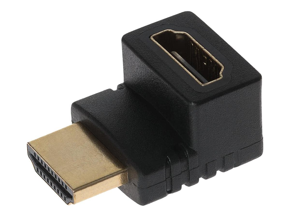 Maplin 90 Degree Fixed Angle HDMI Male to HDMI Female Adapter - Black - maplin.co.uk