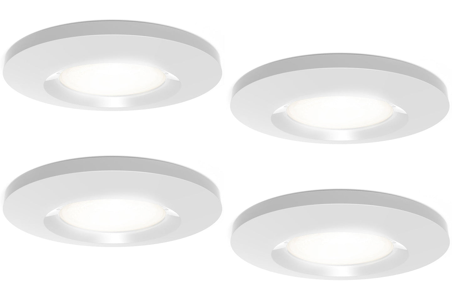4lite IP65 3000K Dimmable LED Fire-Rated Downlight - Matte White - maplin.co.uk