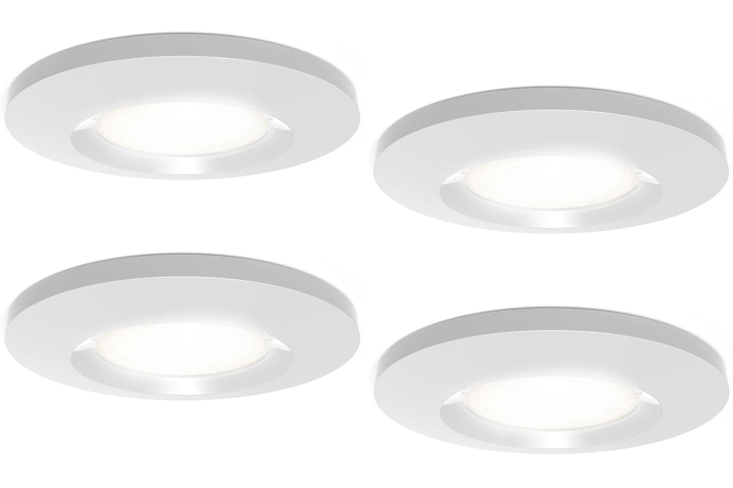 4lite IP65 3000K Dimmable LED Fire-Rated Downlight - Matte White - maplin.co.uk