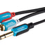 Maplin Premium 3 Pole 1/4" Jack to Twin RCA Phono 2 Pole Jack Cable - Black, 3m - maplin.co.uk