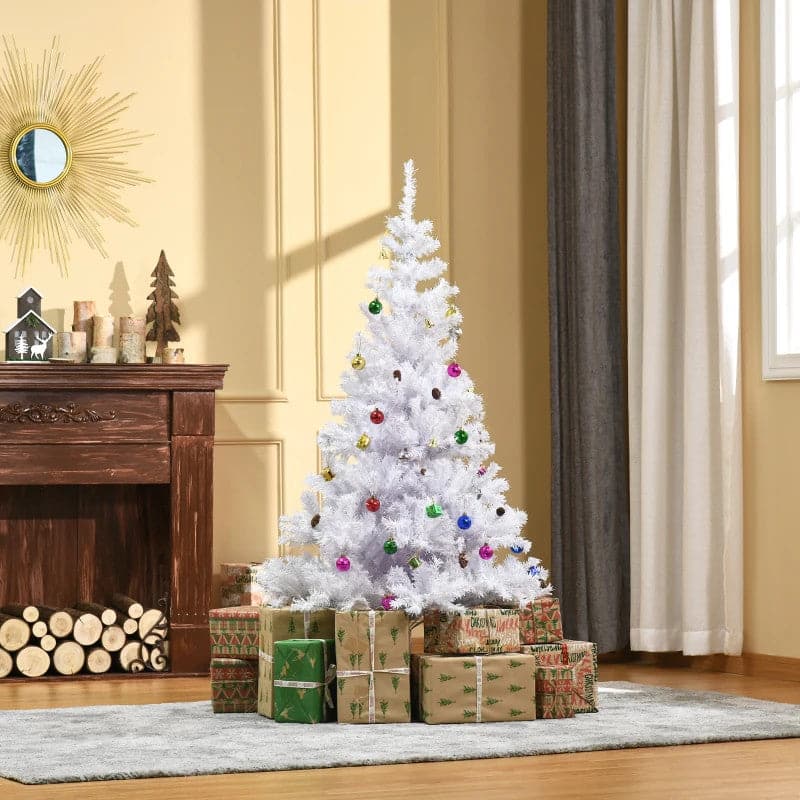 HOMCOM 4.9ft Artificial PVC Christmas Tree with Ornaments - maplin.co.uk