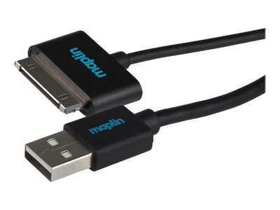 Maplin Premium Samsung 30 Pin to USB-A 2.0 Cable - Black, 1.5m - maplin.co.uk