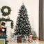 HOMCOM 6ft Snow Dipped Artificial Christmas Tree with Red Berries & White Pinecones - maplin.co.uk