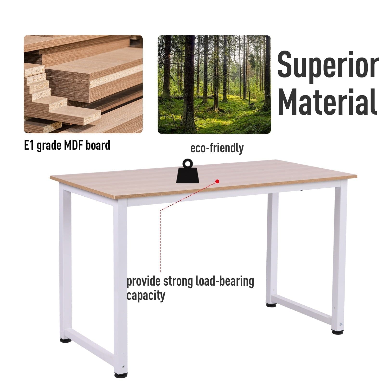 ProperAV Extra MDF Computer Desk with Metal Frame