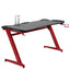 Maplin Plus Large Computer Gaming Desk with Cup Holder & Headphone Hook - Red/Black