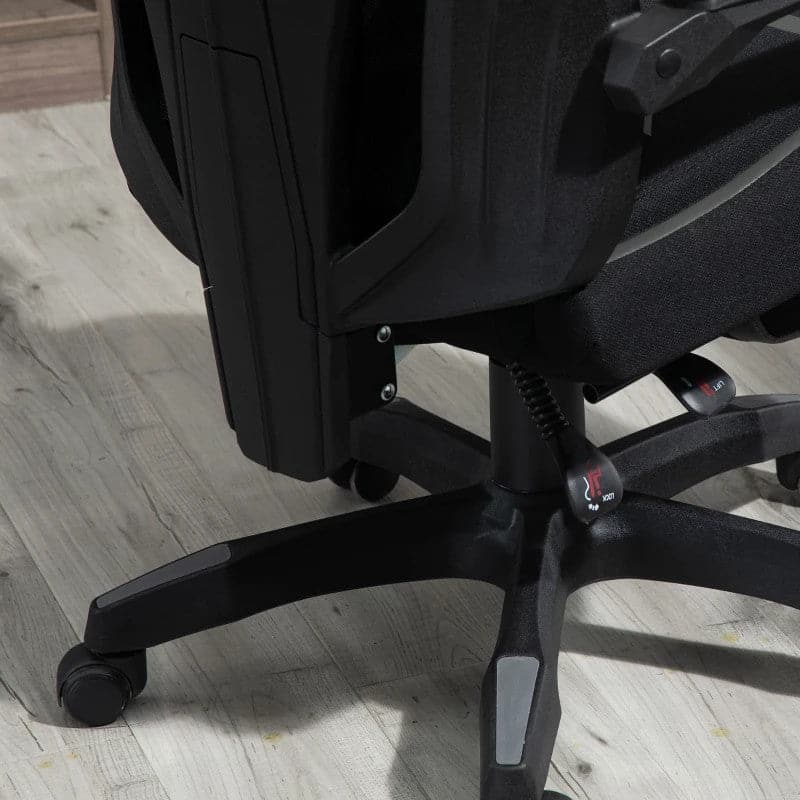 Maplin Plus Mesh Reclining Lumbar Back Support Adjustable Height Office Chair with Footrest & Swivel Wheels - Black & Grey - maplin.co.uk