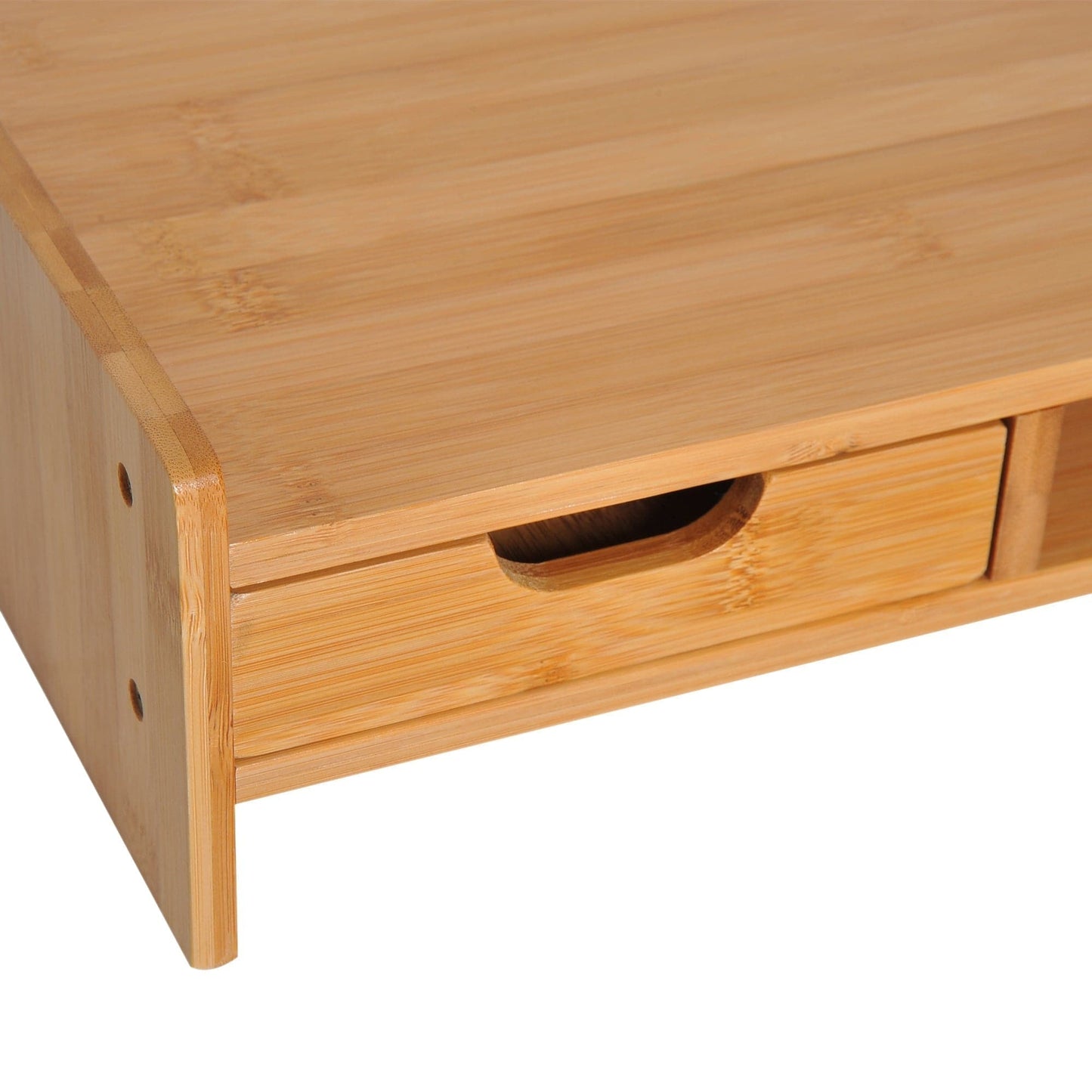 ProperAV Extra Bamboo Desktop/Monitor Riser with Drawer - maplin.co.uk