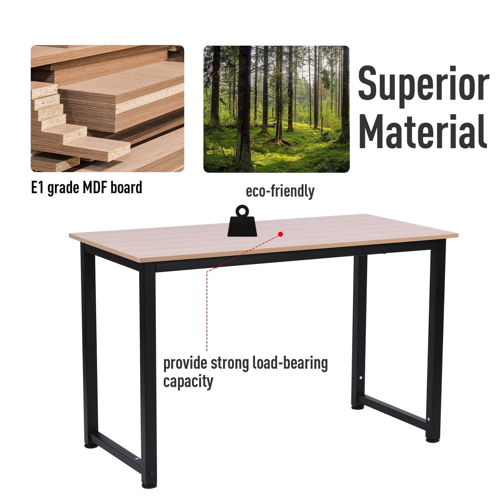ProperAV Extra MDF Computer Desk with Metal Frame