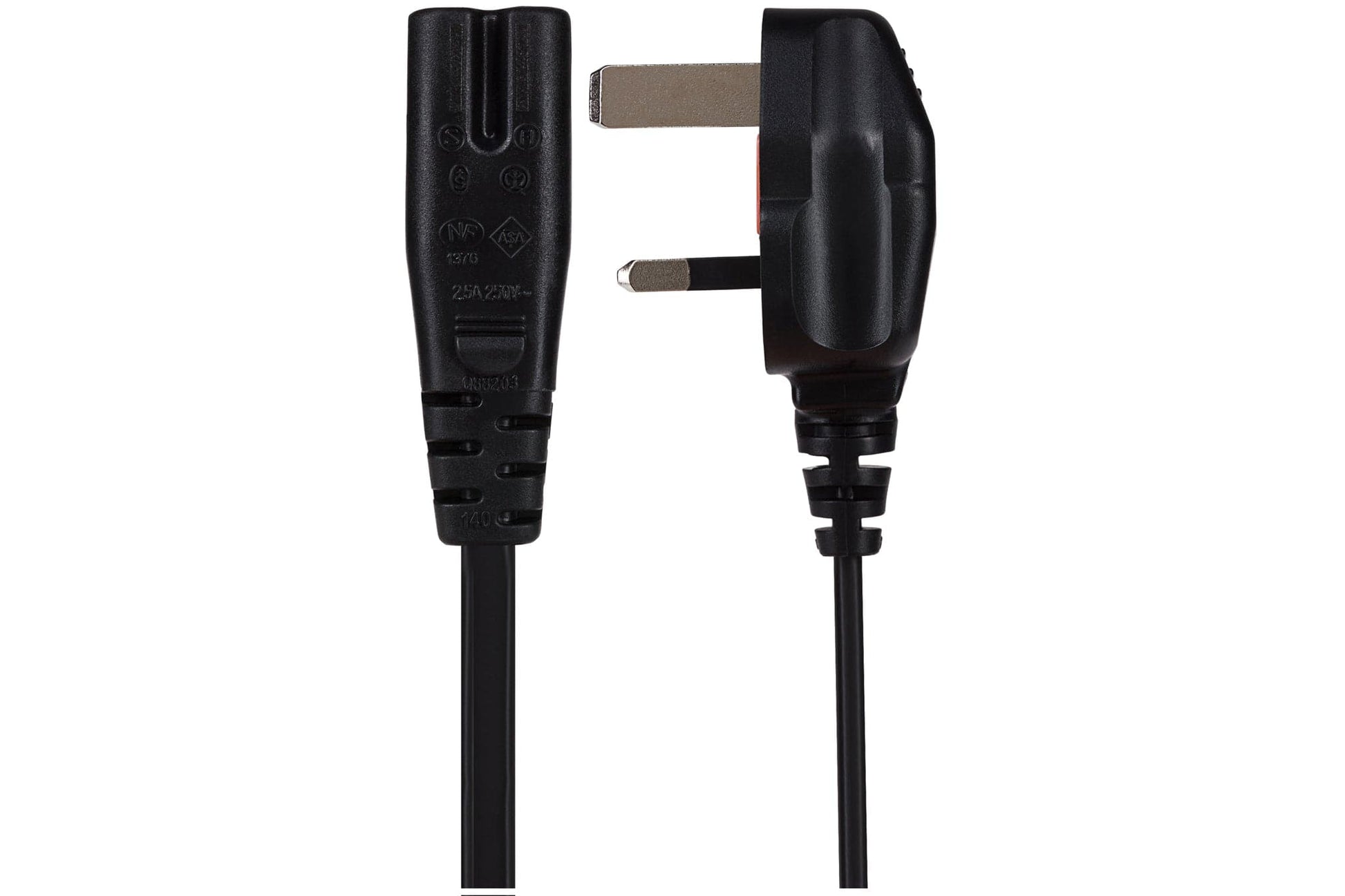 Maplin Power Lead IEC C7 Fig 8 2 Pin Plug to UK 3 Pin Plug - 0.5m, 3 Amp Fuse - maplin.co.uk