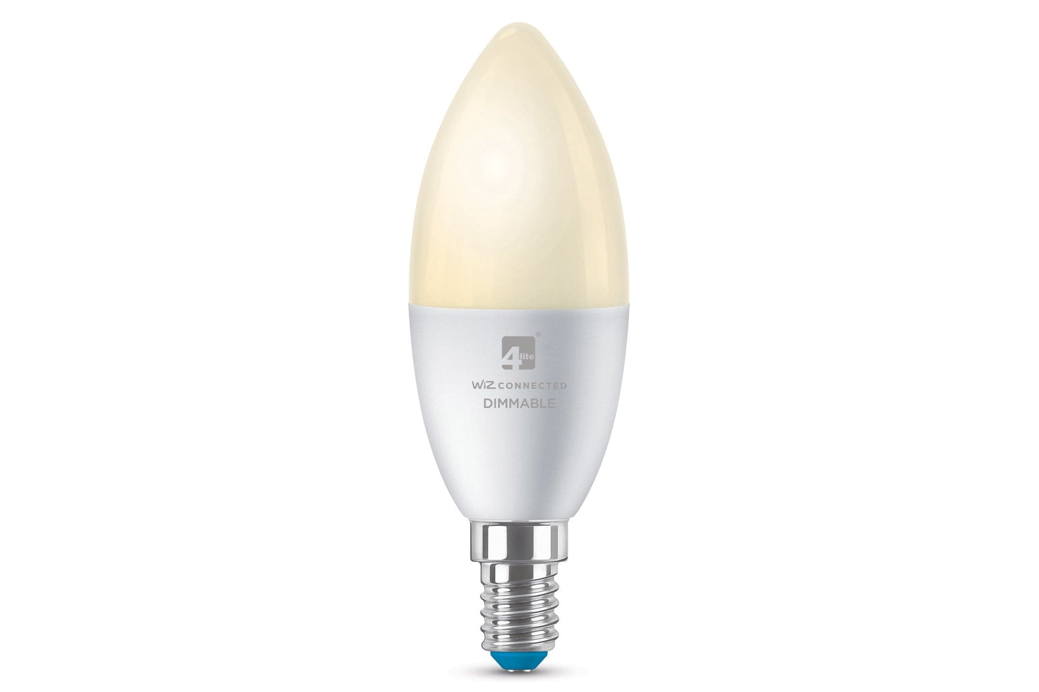 4lite WiZ Connected C37 Candle Dimmable Warm White WiFi LED Smart Bulb - E14 Small Screw Single
