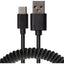 Maplin USB-A to Micro USB-B Coiled Curly Cable - Black, Extends to 1m - maplin.co.uk