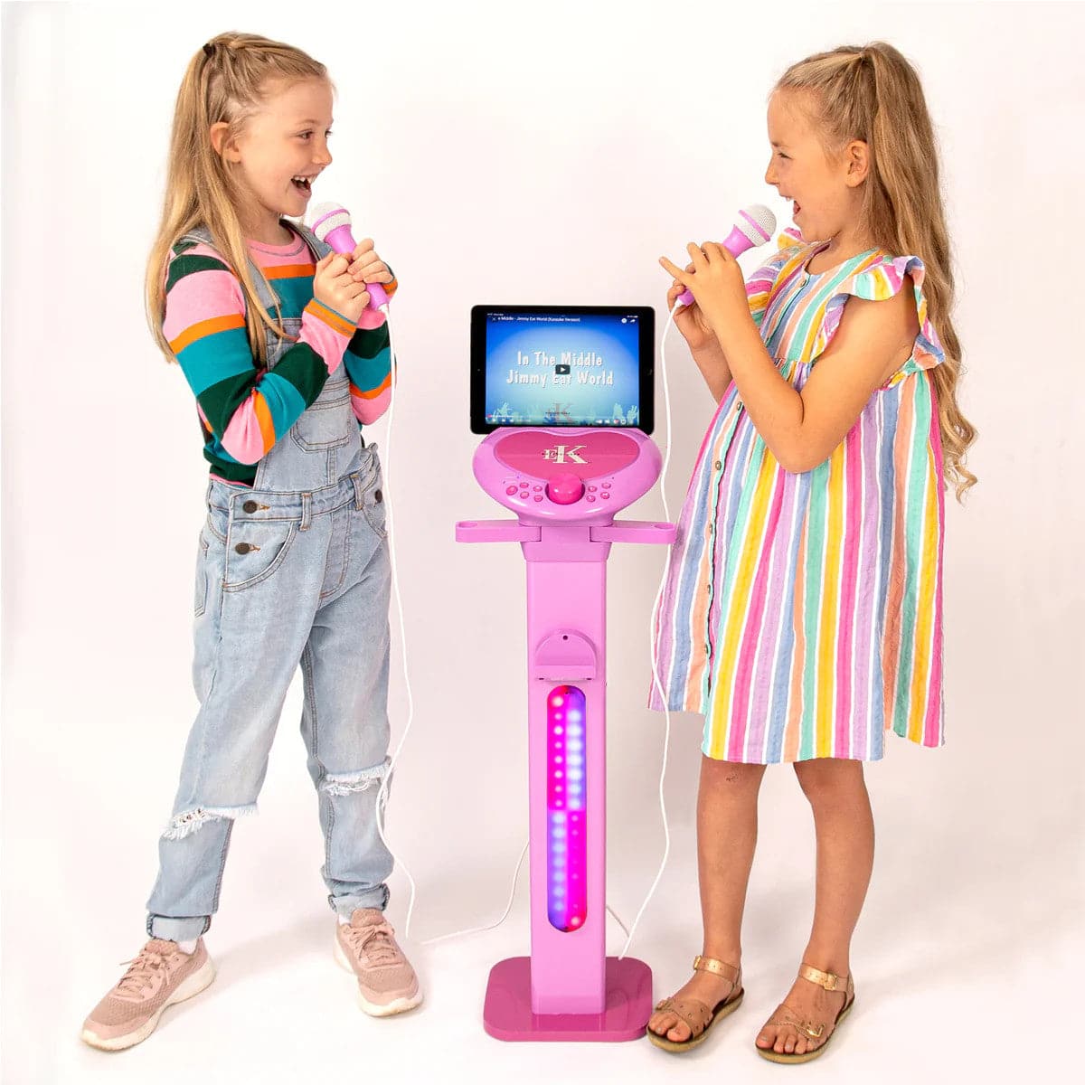 Easy Karaoke Bluetooth Kids Singalong Pedestal Karaoke System - Pink - maplin.co.uk