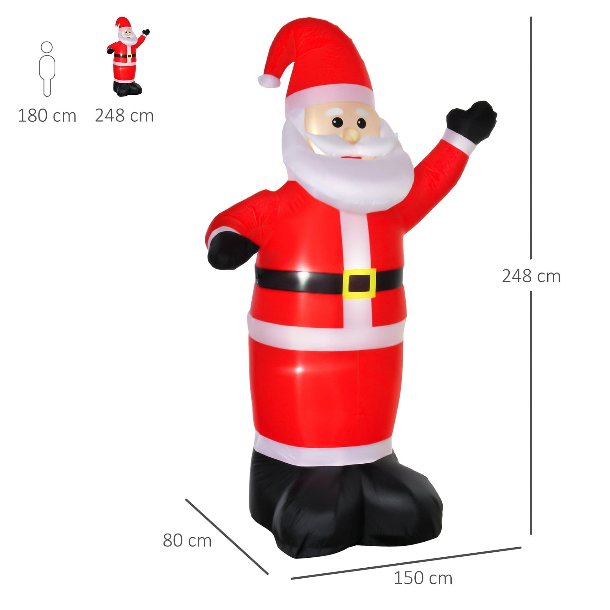 HOMCOM 2.4m Inflatable LED Santa Claus Decoration - maplin.co.uk