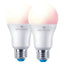 4lite WiZ Connected A60 Dimmable Multicolour WiFi LED Smart Bulb - E27 Large Screw Pack of 2