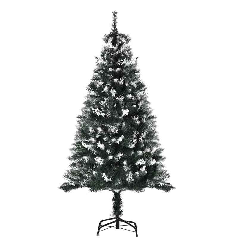 HOMCOM 5ft Snow-Dipped Artificial Christmas Tree with Star Topper - maplin.co.uk