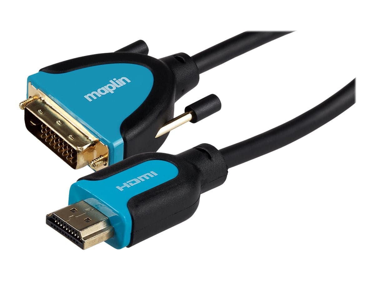 Maplin Premium HDMI to DVI-D Cable - Black, 3m - maplin.co.uk