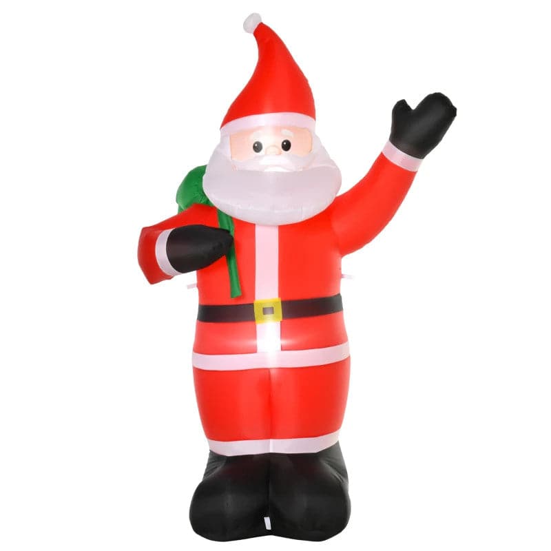 HOMCOM 8ft Christmas LED Inflatable Santa Outdoor Decoration - maplin.co.uk