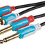 Maplin Twin 6.35mm 1/4" 2 Pole Jack to Twin RCA Phono Cable - Black, 1.5m - maplin.co.uk