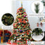 HOMCOM 1.8m Pre-Lit Artificial Christmas Tree with Metal Stand - maplin.co.uk