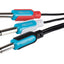 ProSound Twin 1/4" 6.35mm 2 Pole Jack Plugs to 1/4" 6.35mm 3 Pole Jack Plug Cable - Black