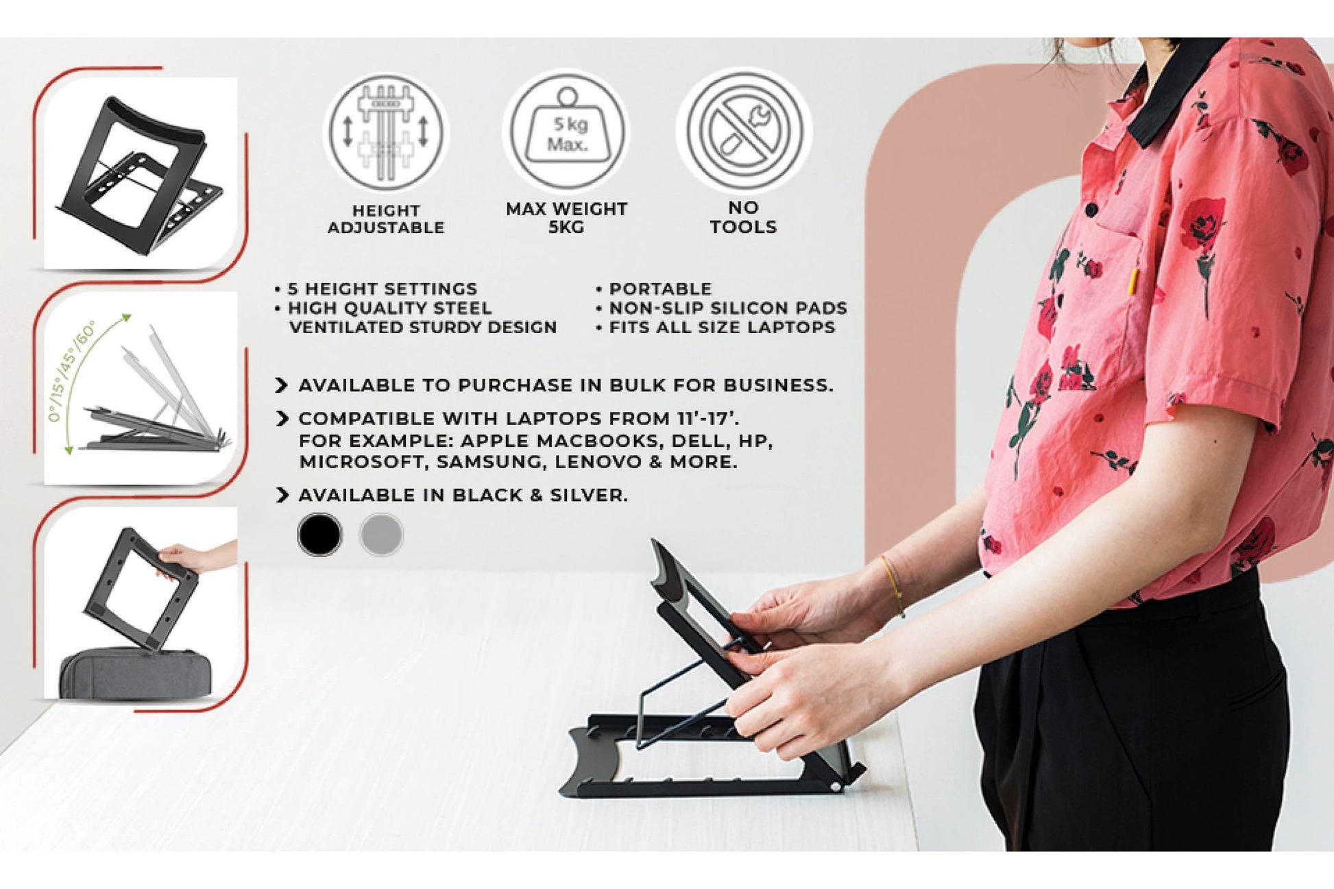 ProperAV Adjustable Laptop / Tablet Stand - maplin.co.uk