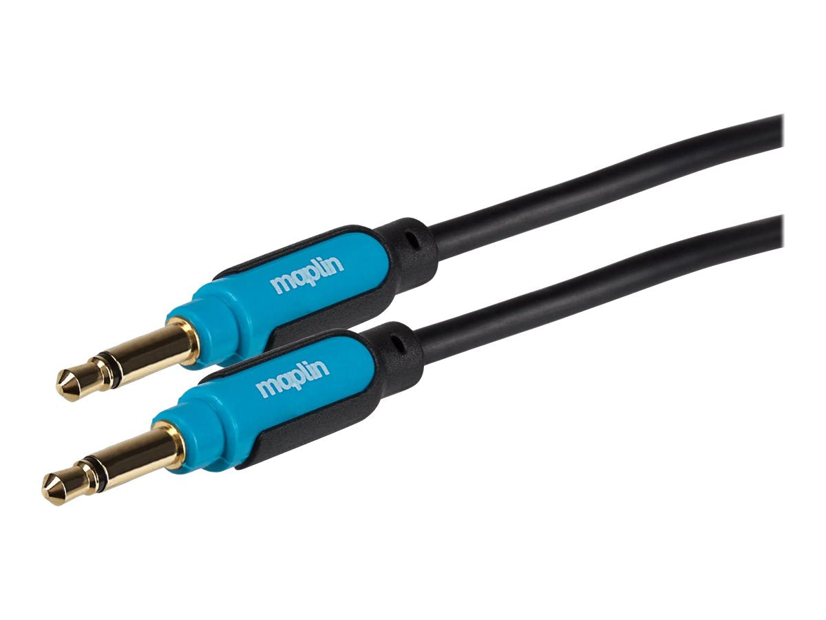 Maplin 3.5mm Aux Mono 2-Pole Jack Plug to 3.5mm 2-Pole Jack Plug Cable - Black, 3m - maplin.co.uk