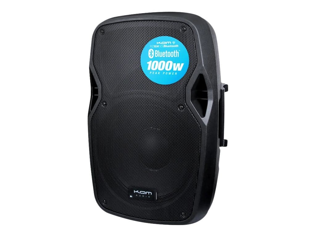 Kam RZ12ABT Active 250W Wireless Bluetooth Speaker with Speaker Stand - maplin.co.uk