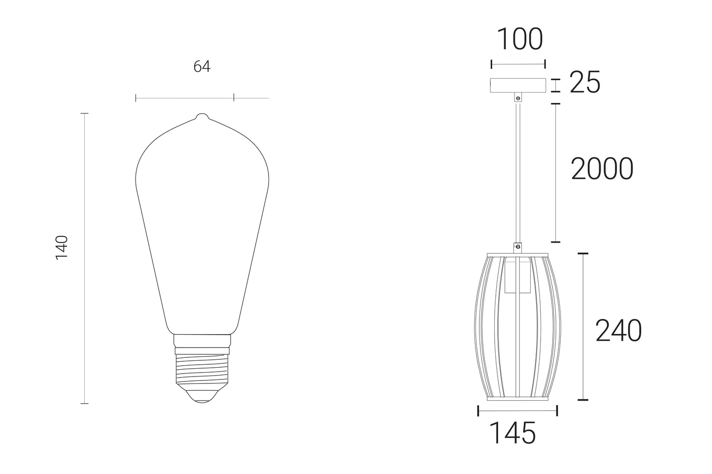 4lite WiZ Connected Decorative Pear Cage Lighting Pendant with ST64 Amber Coated Filament LED Smart Bulb - Black - maplin.co.uk