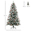 HOMCOM 6ft Snow Dipped Artificial Christmas Tree with Red Berries & White Pinecones - maplin.co.uk
