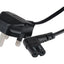 Maplin Power Lead IEC C7 Fig 8 2 Pin Angled Plug to UK 3 Pin Plug - 1.5m, 3 Amp Fuse - maplin.co.uk