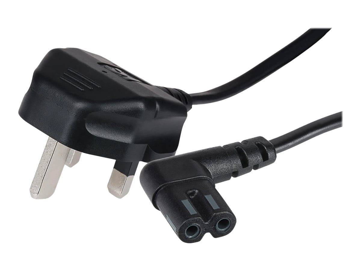 Maplin Power Lead IEC C7 Fig 8 2 Pin Angled Plug to UK 3 Pin Plug - 1.5m, 3 Amp Fuse - maplin.co.uk