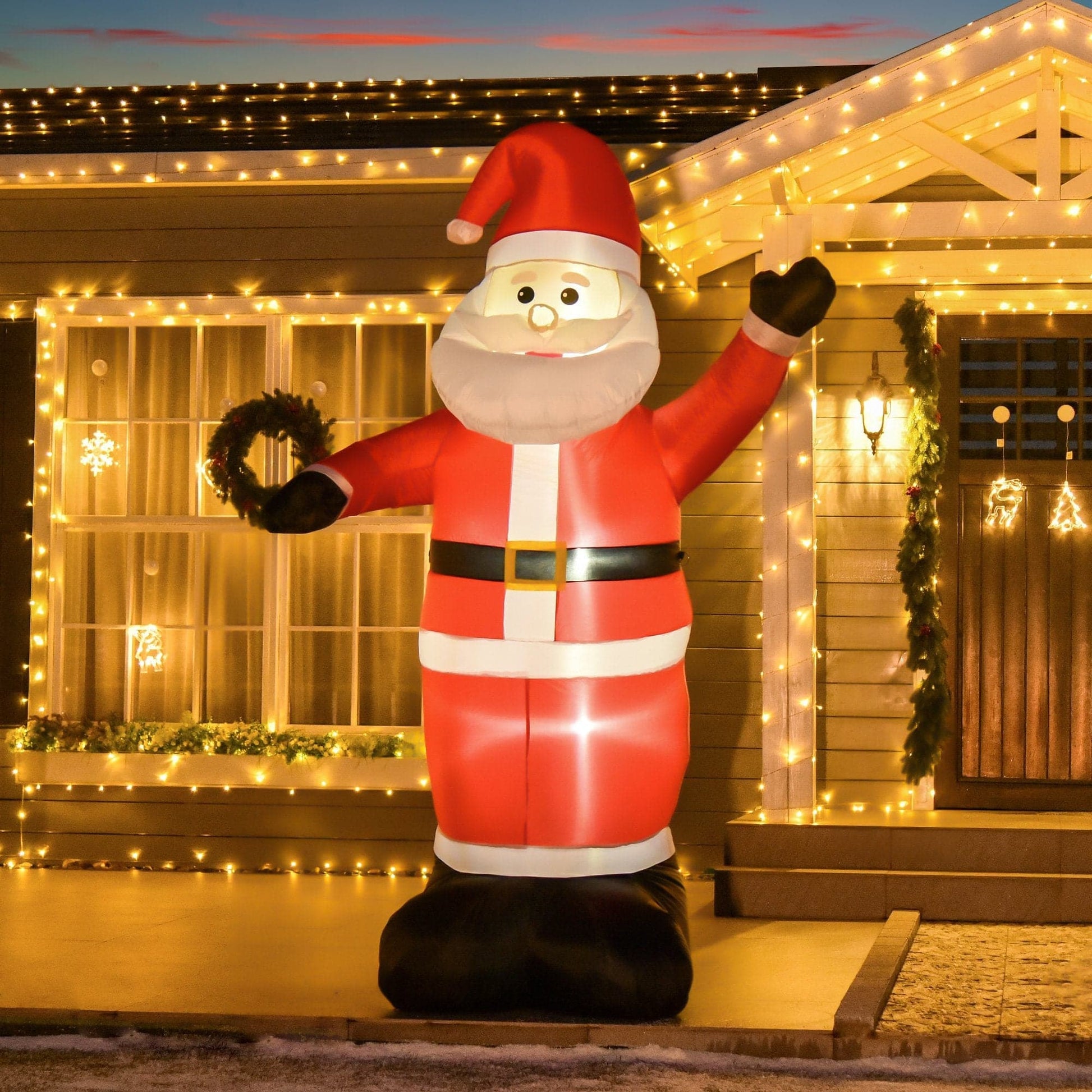HOMCOM 2.4m Inflatable LED Santa Claus Decoration - maplin.co.uk