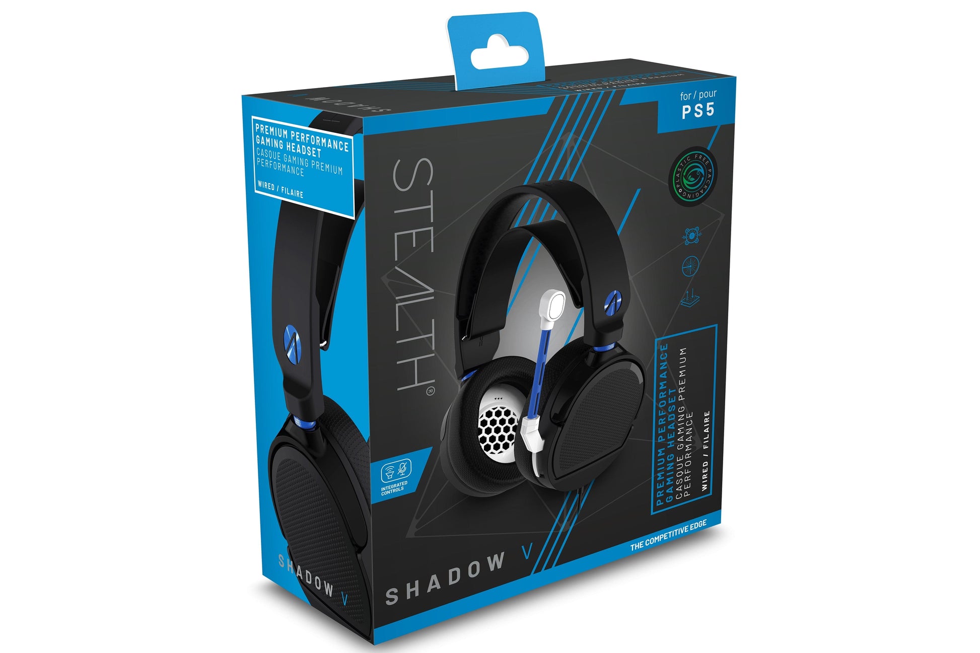 Stealth SP-Shadow V Premium Stereo Gaming Headset - Black and Blue - maplin.co.uk