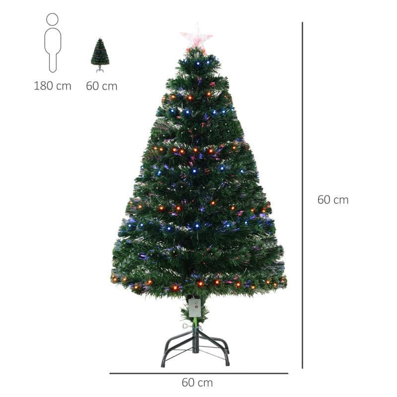 HOMCOM 4ft Pre-Lit Fibre Optic LED Artificial Christmas Tree - maplin.co.uk