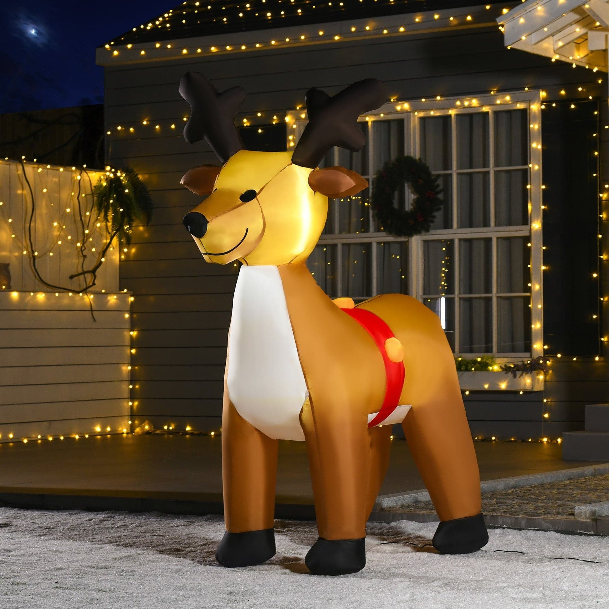 HOMCOM Inflatable LED Christmas Reindeer Outdoor Decoration - maplin.co.uk