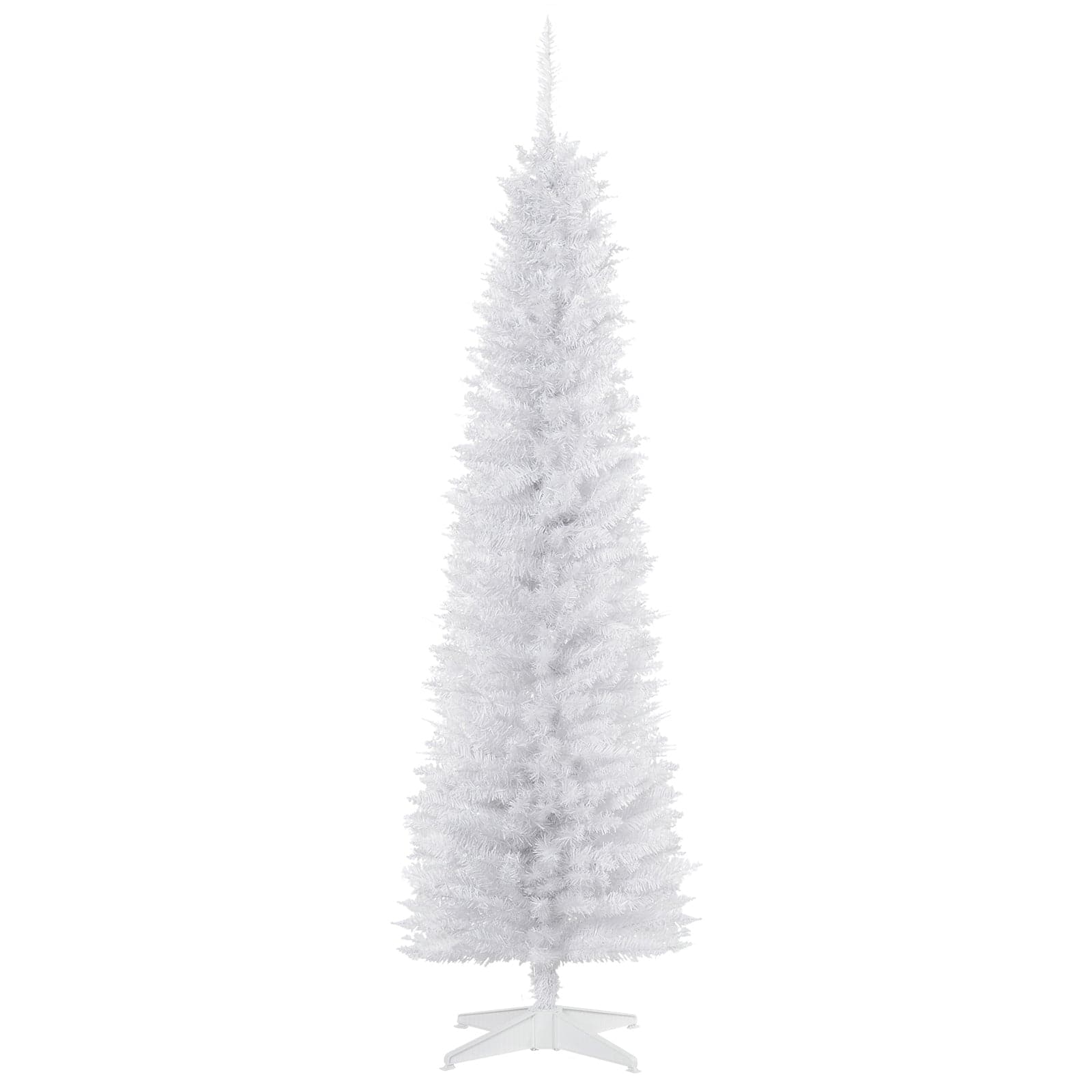 HOMCOM 6ft White Artificial PVC Slimline Christmas Tree - maplin.co.uk