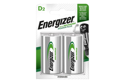 Energizer Recharge Power Plus 2500mAh Ni-MH D Size Rechargeable Batteries - Pack of 2