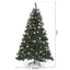 HOMCOM 6ft Pre-Lit LED Artificial Christmas Tree with Metal Stand & Decorations - maplin.co.uk