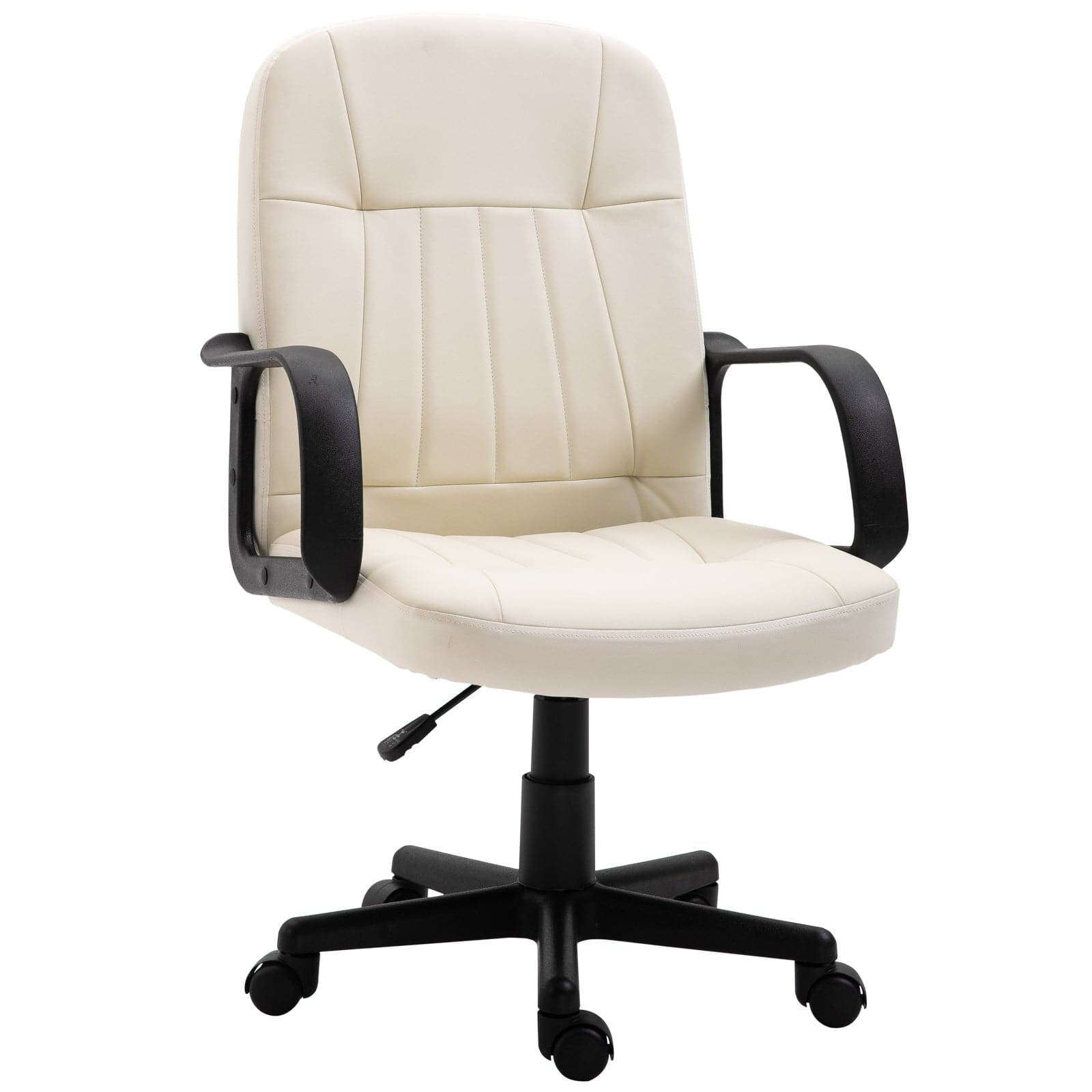 ProperAV PU Leather Swivel Home Office Chair with Armrest - maplin.co.uk