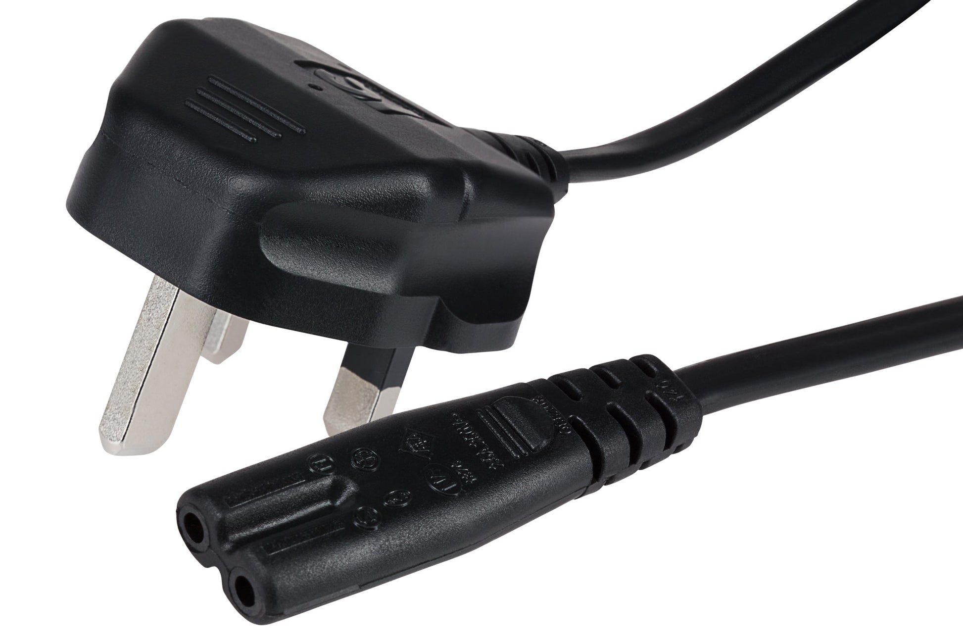 Maplin Power Lead IEC C7 Fig 8 2 Pin Plug to UK 3 Pin Mains Plug - 1.5m, 3 Amp Fuse - maplin.co.uk