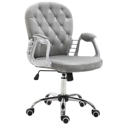 ProperAV Ergonomic 360° Swivel Diamond Tufted Padded Base Office Chair with 5 Castor Wheels - maplin.co.uk