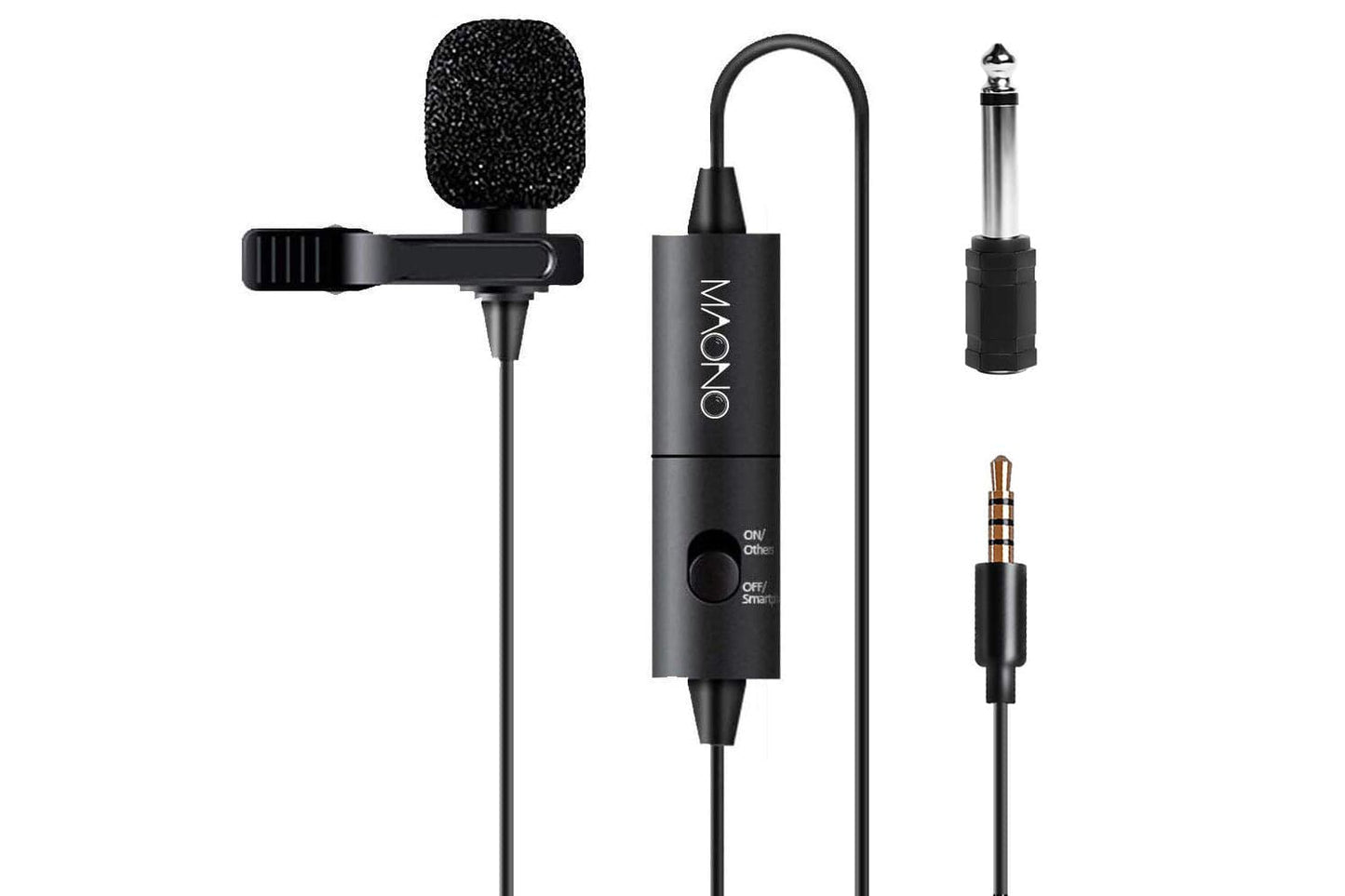 Maono Electret Condenser Omnidirectional Lavalier Microphone with 6m Cable - maplin.co.uk