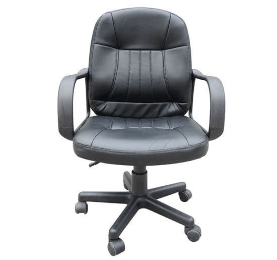 ProperAV Extra PU Leather Swivel Home Office Chair with Armrest - maplin.co.uk