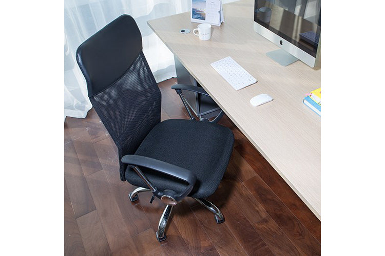 ProperAV Ergonomic High-Back Leatherette Mesh Fabric Office Chair - maplin.co.uk