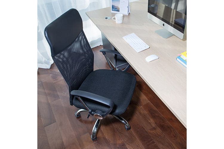 ProperAV Ergonomic High-Back Leatherette Mesh Fabric Office Chair - maplin.co.uk