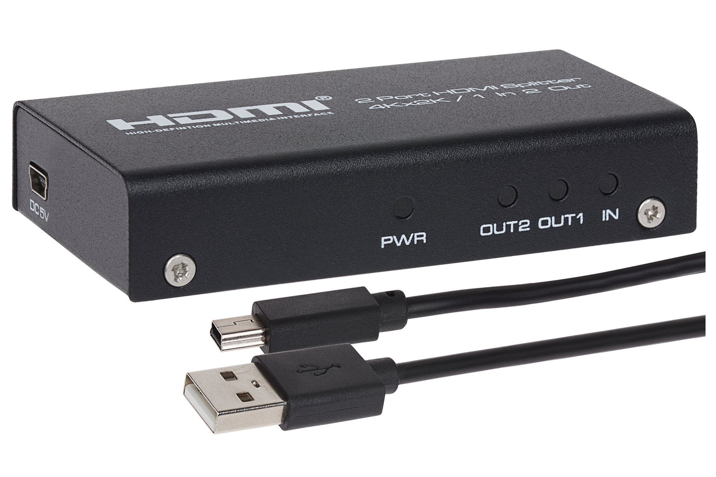 Nikkai HDMI Splitter 1 Port In 2 Port Out 4K 30Hz - Black - maplin.co.uk