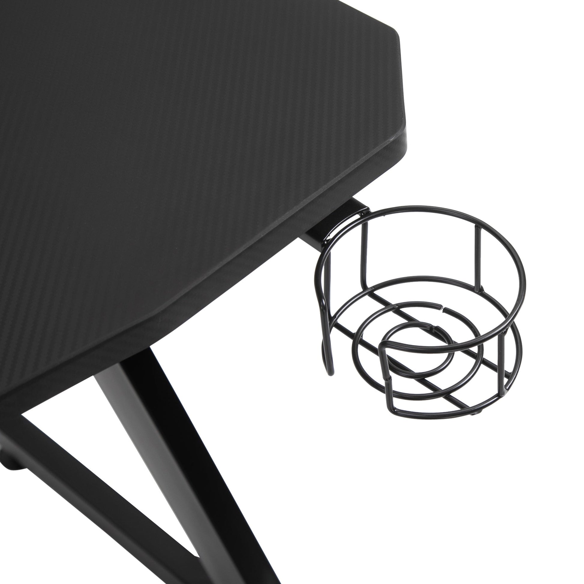 Maplin Plus Steel Frame 74.5 x 120 x 65cm Gaming Desk with Cup / Headphone Holder & Adjustable Feet - maplin.co.uk