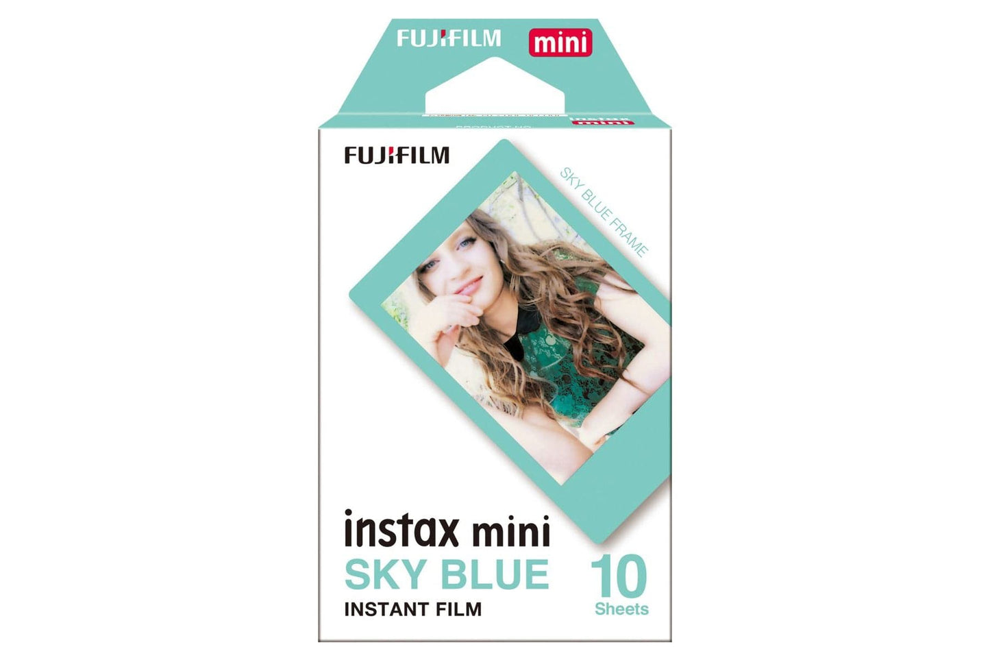 Fujifilm Instax Mini Border Instant Photo Film - Sky Blue Pack of 10